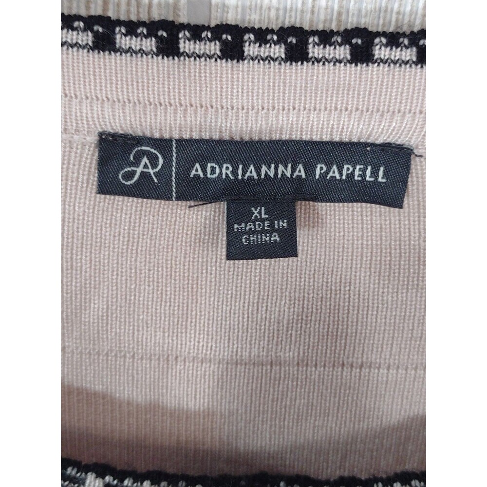 Adrianna Papell Cardigan Women's Pink Black Button Size XL Old Money Classic - Picture 6 of 14